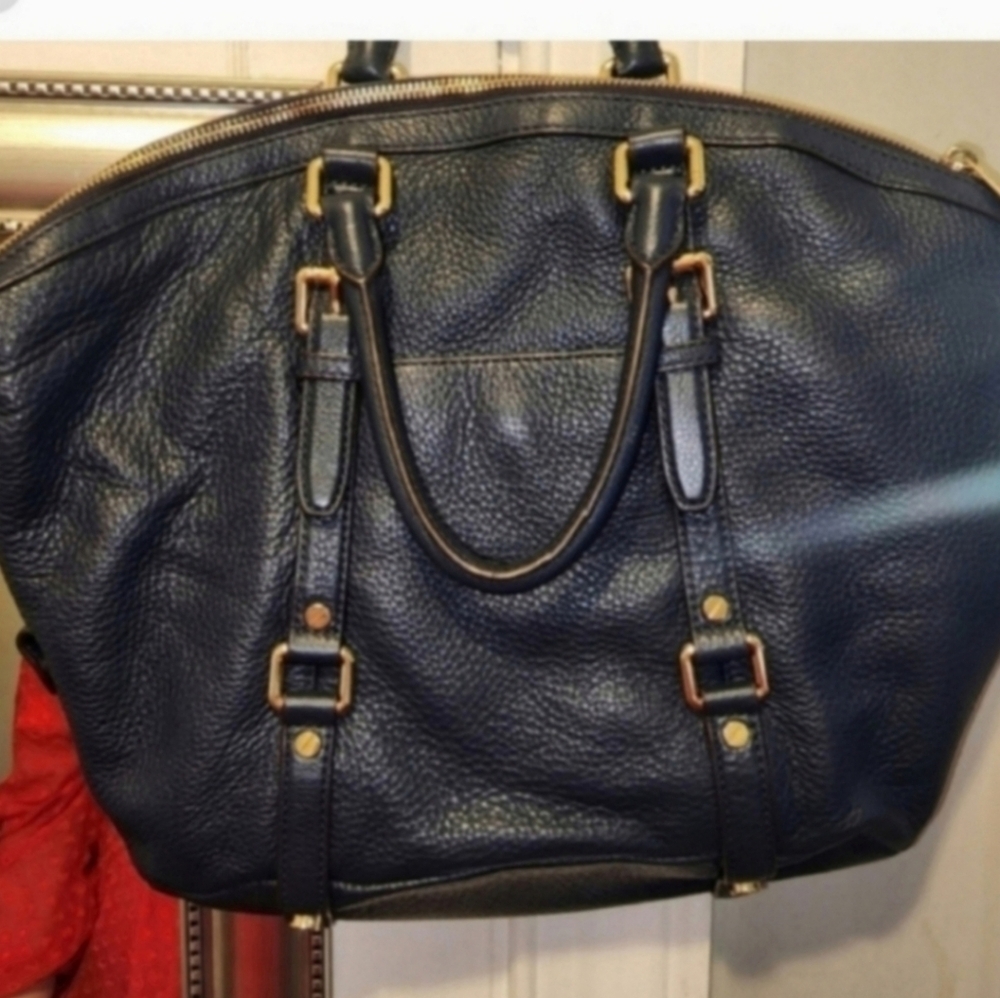 NWT Michael kors navy Bedford satchel - Picture 3 of 7